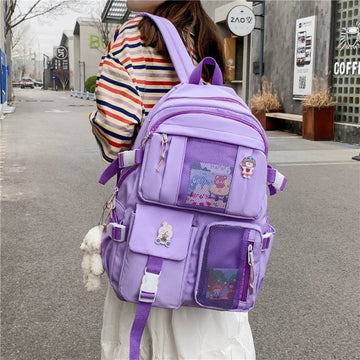 2022  Women Large Capacity Travel Backpack Female Multi-pocket College Waterproof School Bags Transparent Pocket Laptop Backpacks